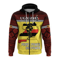 Uganda Zip Hoodie African Pattern People Power Our Power LT13 - Wonder Print Shop