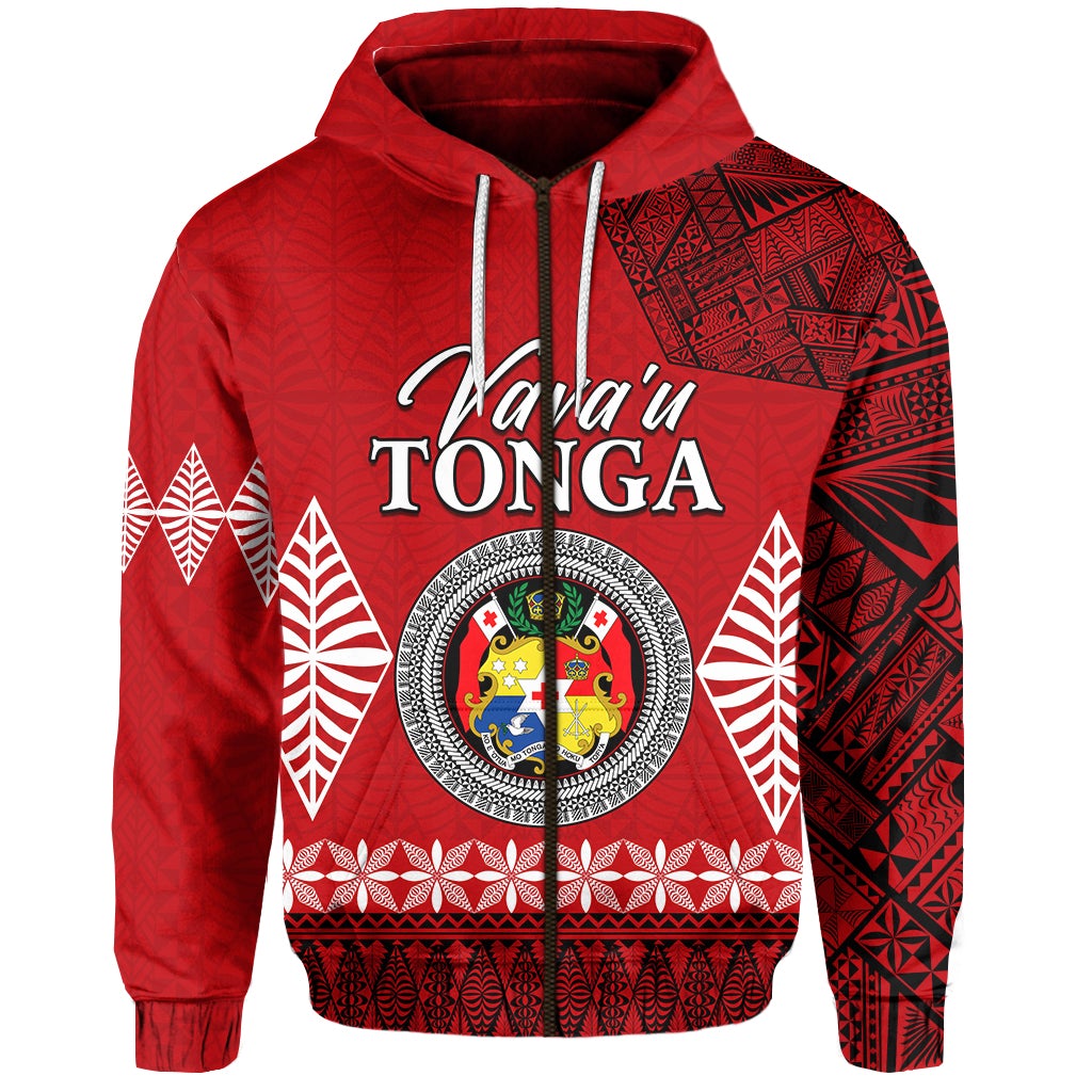 Vava u Tonga Zip Hoodie Tongan Ngatu LT13 - Wonder Print Shop