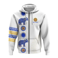 Custom Sri Lanka Hoodie Traditional Pattern and Elephants LT13 - Wonder Print Shop