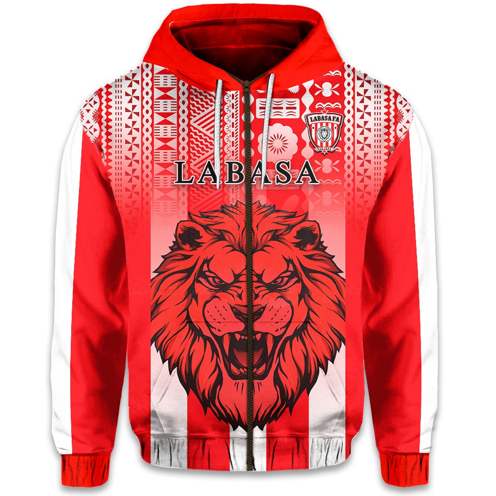 Football LABASA FA Zip Hoodie Red Lion Fiji LT13 - Wonder Print Shop