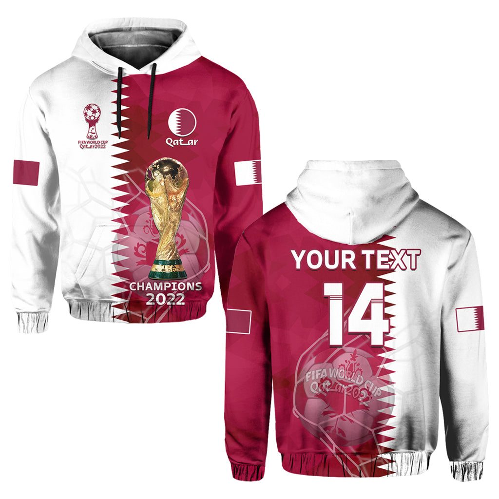 Custom Qatar Football Hoodie Annabi Champions Proud WC 2022 - Wonder Print Shop