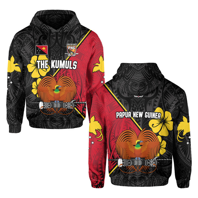 The Kumuls PNG Hoodie Papua New Guinea Polynesian Dynamic Style Black - Wonder Print Shop