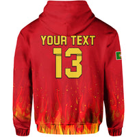 Custom Portugal Football Hoodie Champions Soccer World Cup My Heartbeat Fire LT13 - Wonder Print Shop