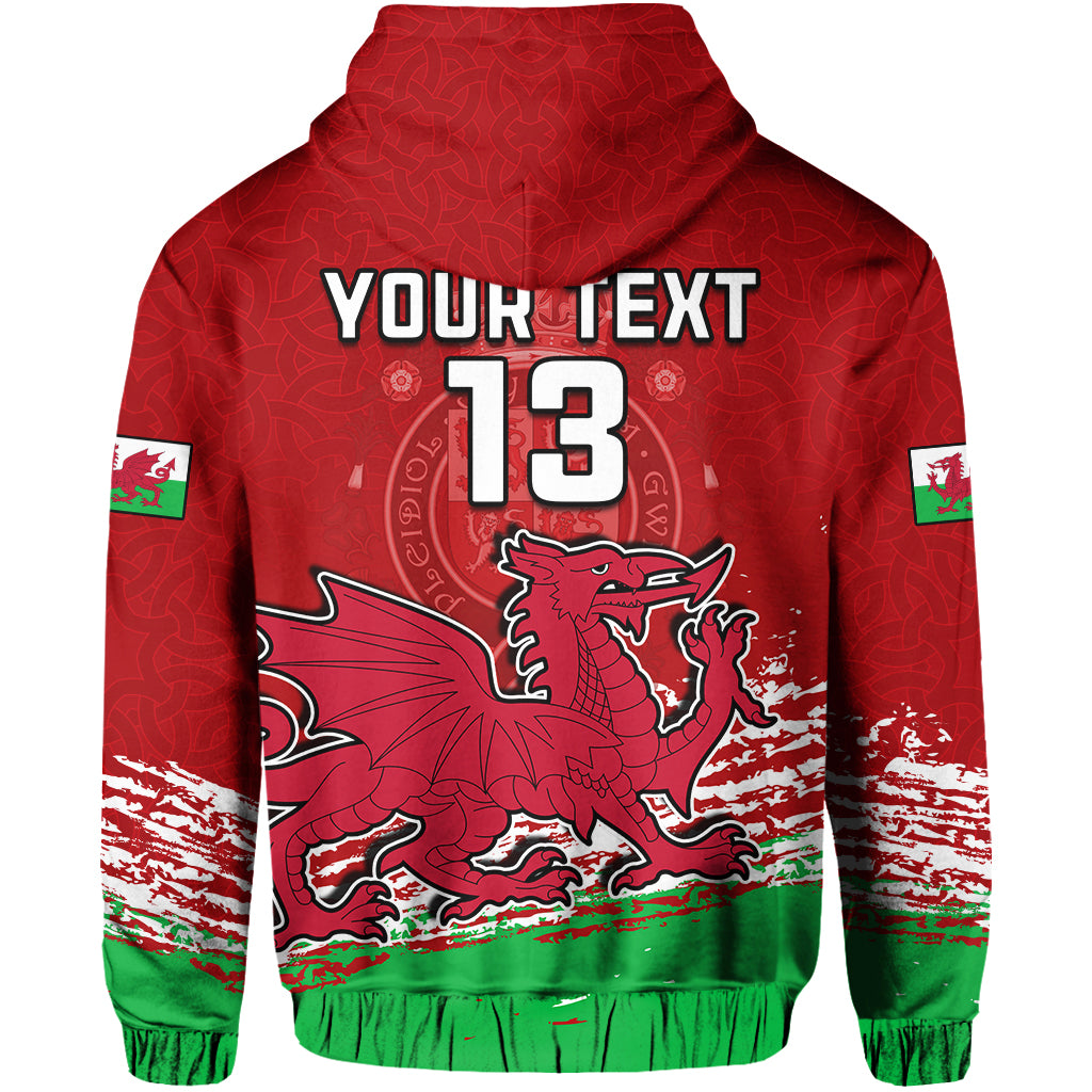 Custom Wales Football Hoodie Come On CYMRU The Red Wall Champions World Cup LT13 - Wonder Print Shop