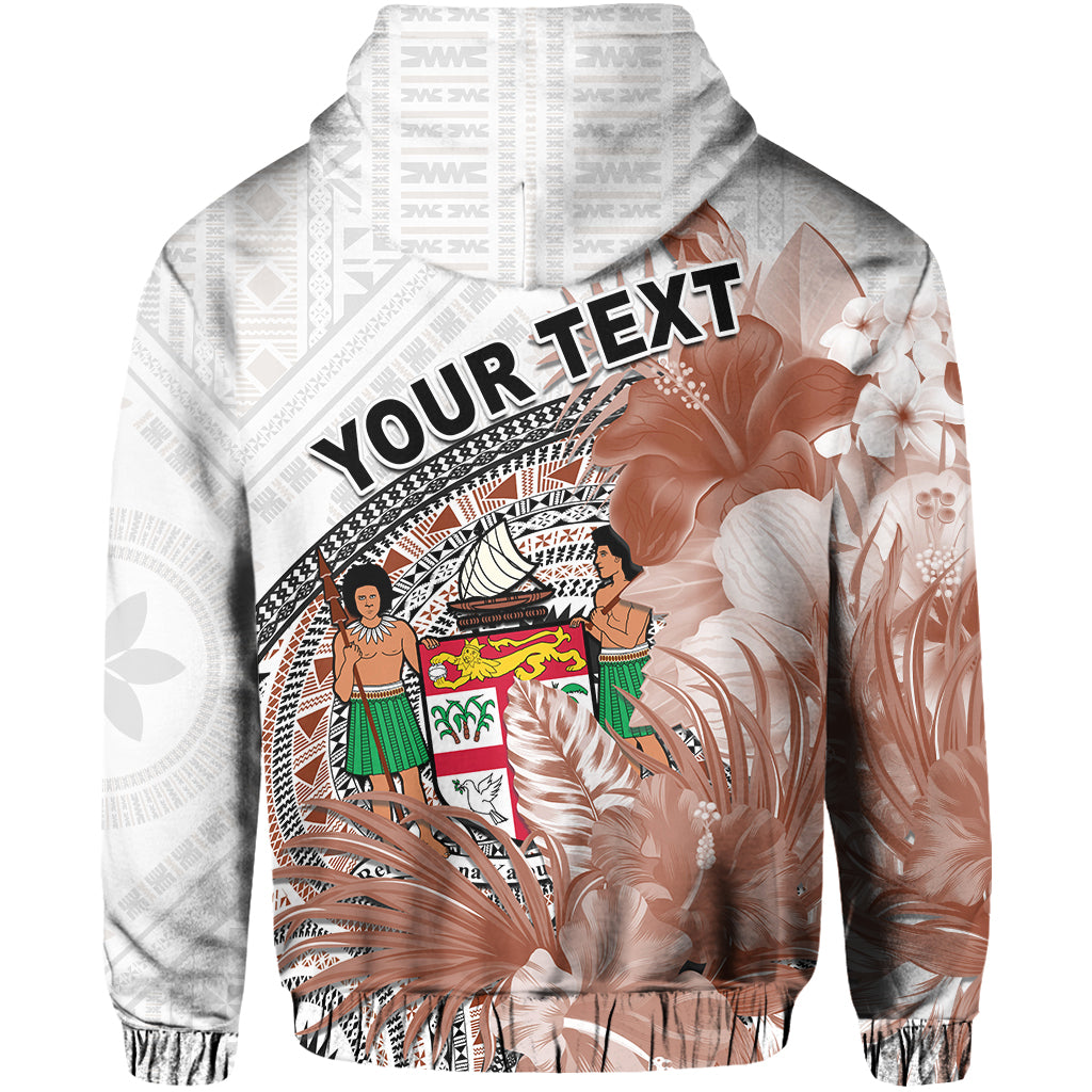 Custom Fiji Tapa Hoodie White Fijian Masi Be Loved Hibiscus LT13 - Wonder Print Shop