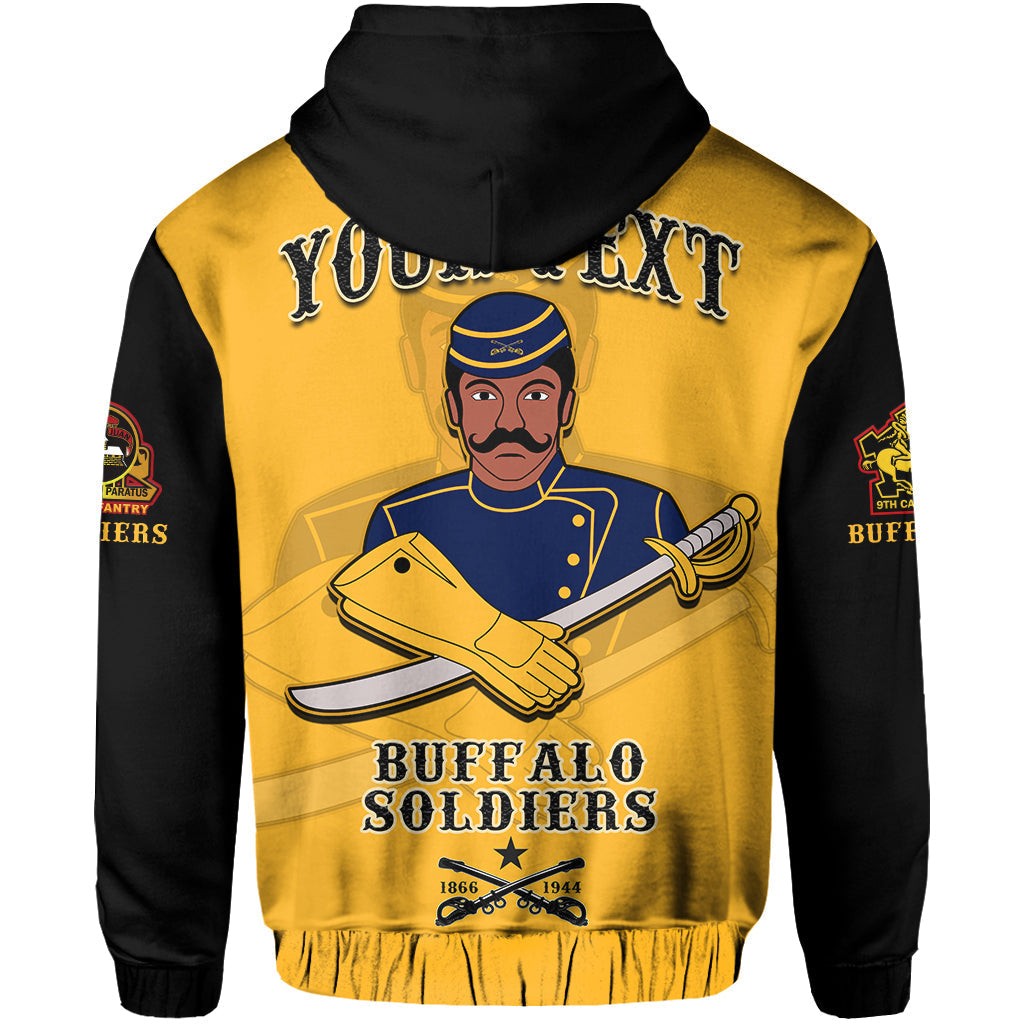 Gold pullover hoodie back graphic featuring soldier portrait, “YOU … EXT” text, and logo
