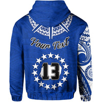 Custom Rarotonga Cook Islands Hoodie Turtle and Map Style Blue LT13 - Wonder Print Shop