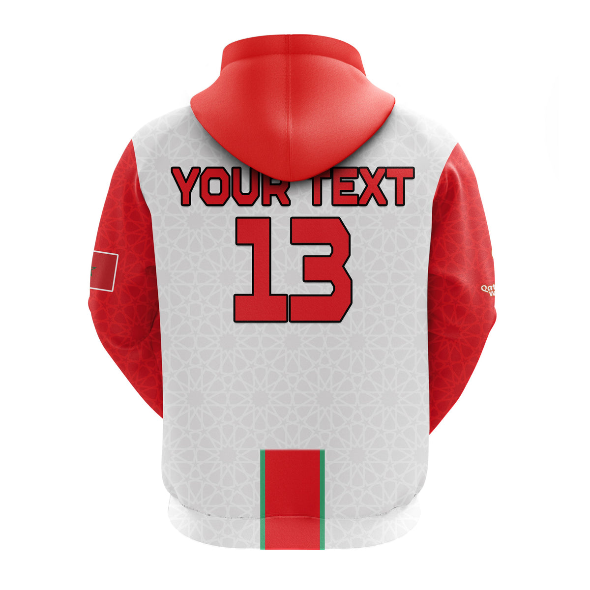 Custom Morocco Football Hoodie Football 2022 Soccer Lions de lAtlas Champions LT13 - Wonder Print Shop