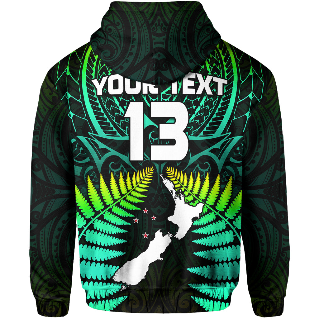 Custom Aotearoa Fern Hoodie New Zealand Hei Tiki Green Style LT13 - Wonder Print Shop