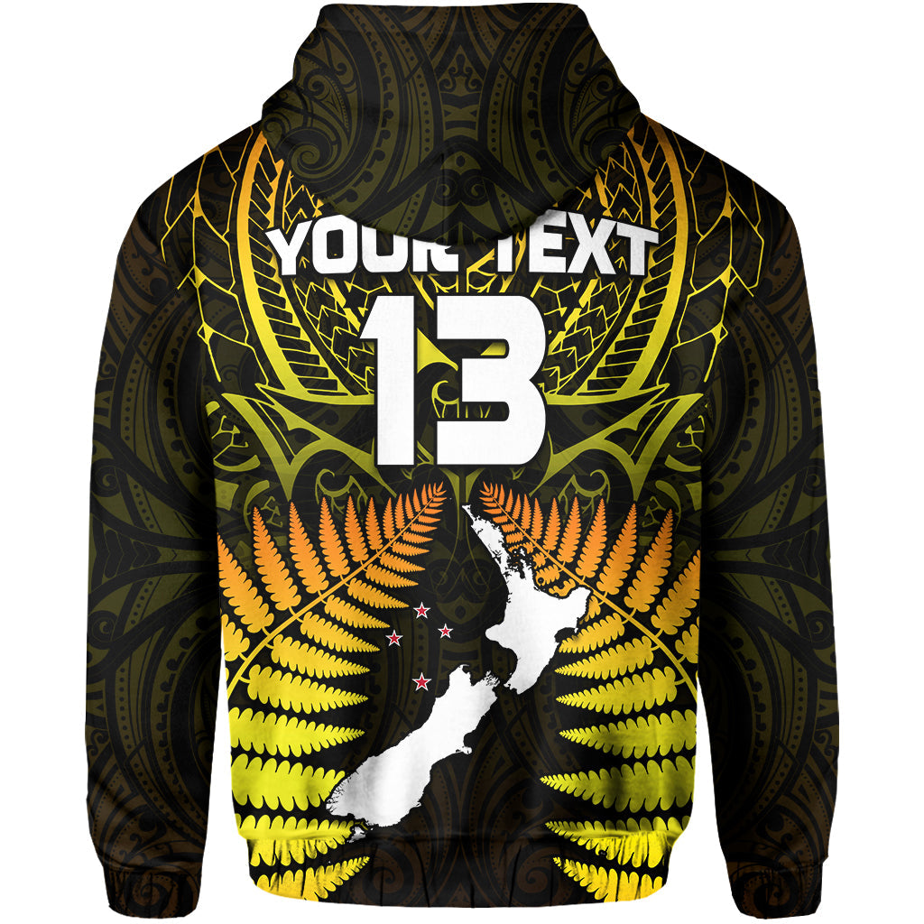 Custom Aotearoa Fern Hoodie New Zealand Hei Tiki Gold Style LT13 - Wonder Print Shop