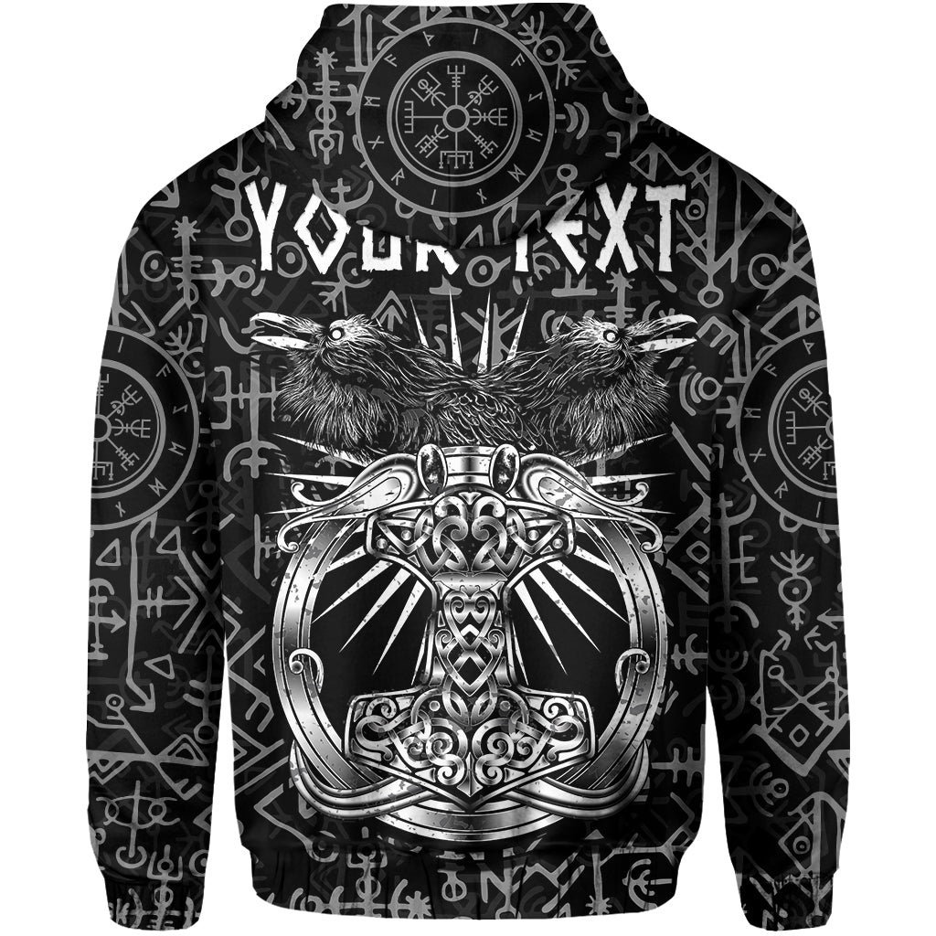 Custom Viking Dad Hoodie Happy Fathers Day Style Runes and Mjolnir LT13 - Wonder Print Shop