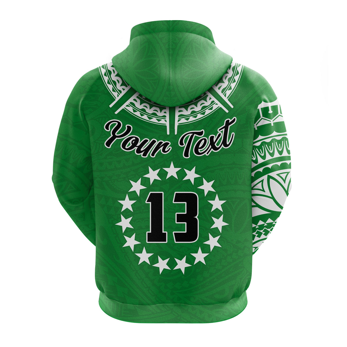 Custom Cook Islands Tatau Hoodie Symbolize Passion Stars Version Green LT13 - Wonder Print Shop