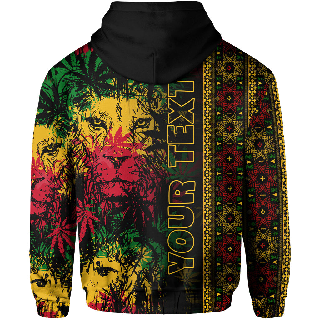 Custom Ethiopia Lion Reggae Hoodie Ethiopian Cross LT13 - Wonder Print Shop