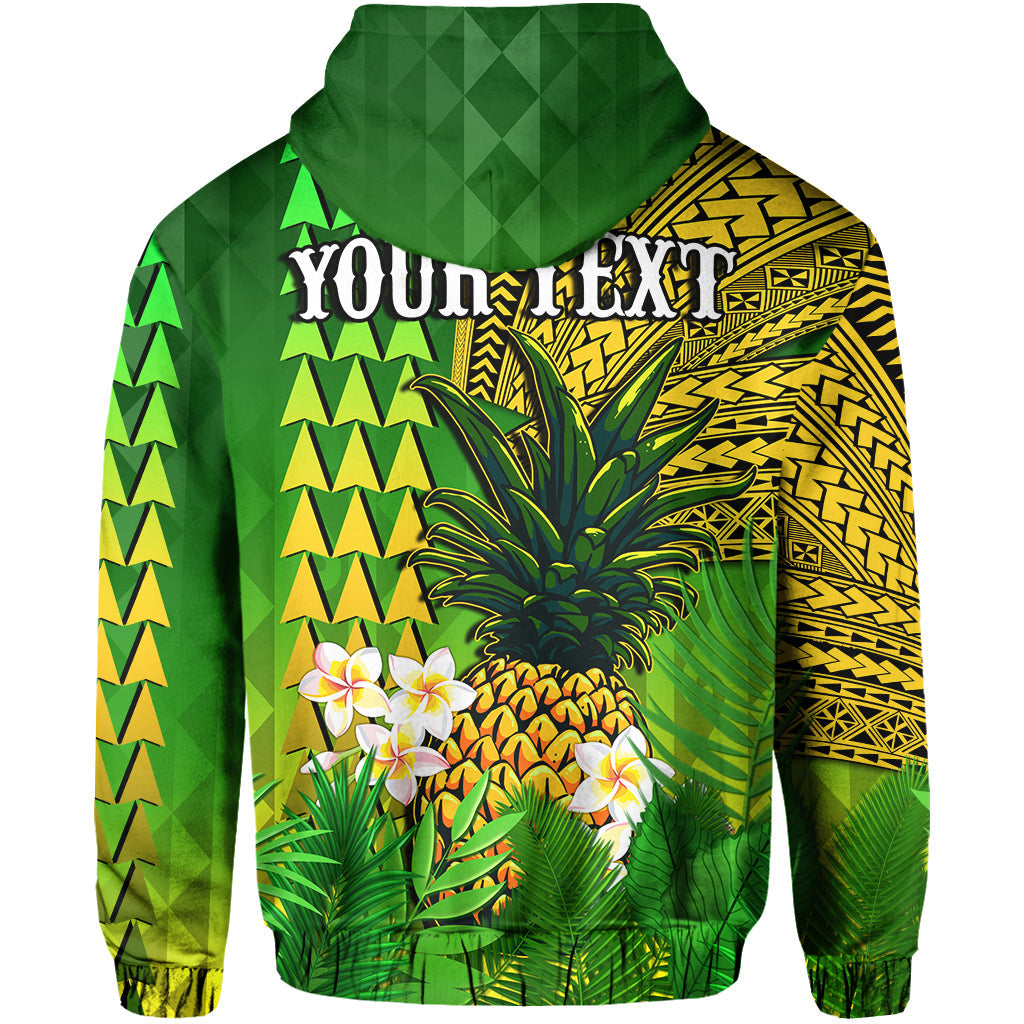 Custom Hawaii Pineapple Hoodie Plumeria Frangipani Mix Tribal Pattern LT13 - Wonder Print Shop
