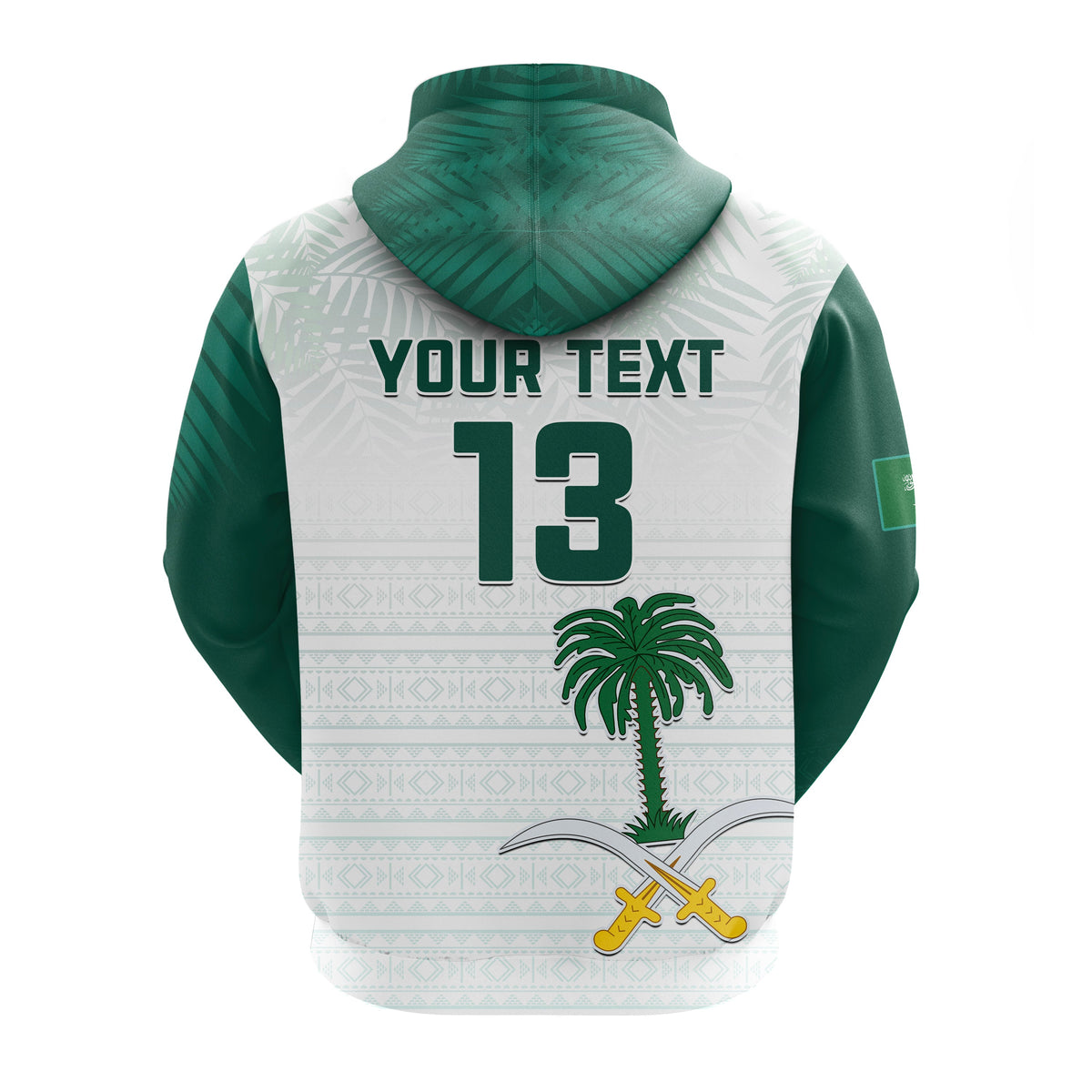 Custom Saudi Arabia Football Hoodie KSA Proud Arabia Pattern White Special LT13 - Wonder Print Shop