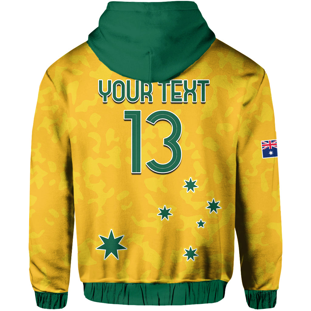 Custom Australia Soccer Hoodie World Cup Football 2022 Socceroos with Kangaroos LT13 - Wonder Print Shop