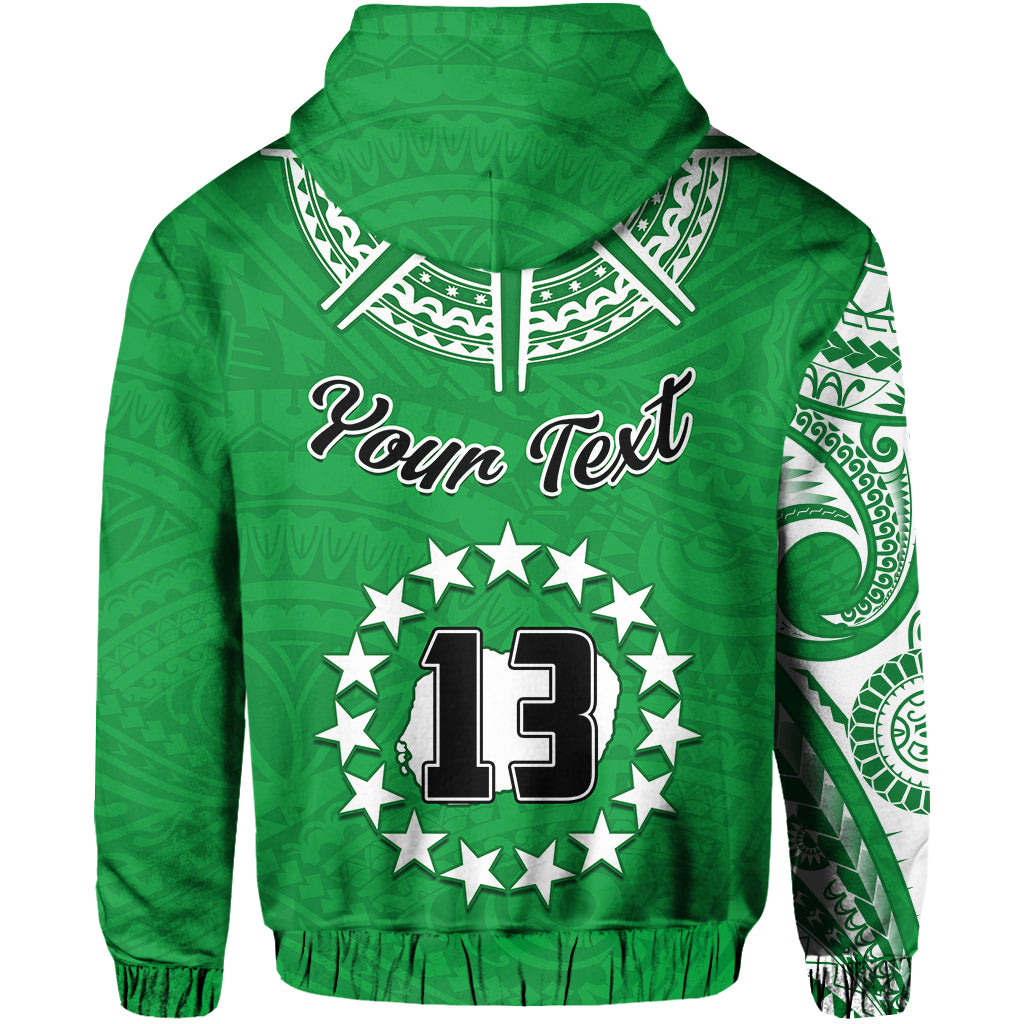 Custom Rarotonga Cook Islands Hoodie Turtle and Map Style Green LT13 - Wonder Print Shop