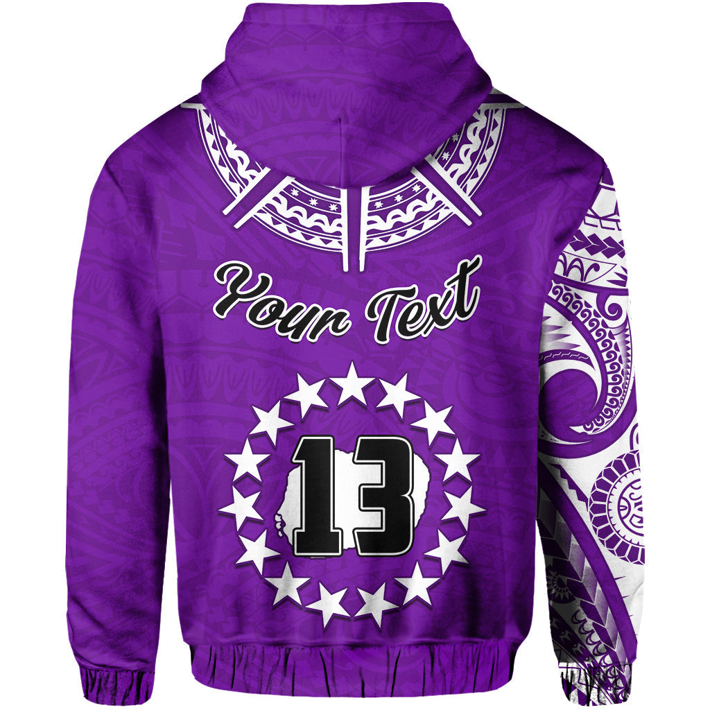 Custom Rarotonga Cook Islands Hoodie Turtle and Map Style Purple LT13 - Wonder Print Shop
