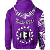 Custom Rarotonga Cook Islands Hoodie Turtle and Map Style Purple LT13 - Wonder Print Shop