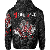 Custom Canada Haida Hoodie Wolf and Maple Leaf LT13 - Wonder Print Shop