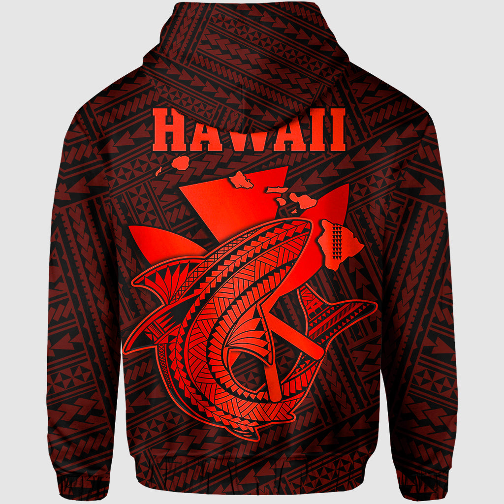 Custom Hawaii Hoodie Kakau Kanaka Maoli Combine Polynesian Shark Ver.06 - Wonder Print Shop
