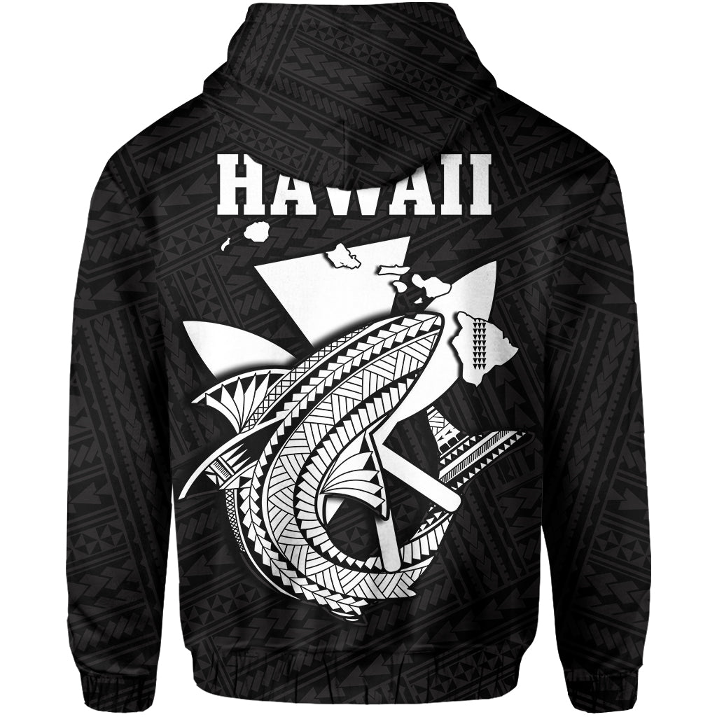 Custom Hawaii Hoodie Kakau Kanaka Maoli Combine Polynesian Shark Ver.07 - Wonder Print Shop