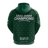 Saudi Arabia Football Hoodie Saudi Green Falcon Champions 2022 World Cup LT13 - Wonder Print Shop