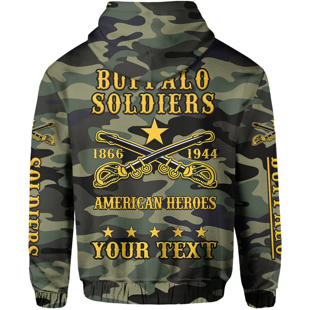 (Custom Text and Chapter) Buffalo Soldiers Hoodie Camouflage American Heroes BSMC LT13 - Wonder Print Shop