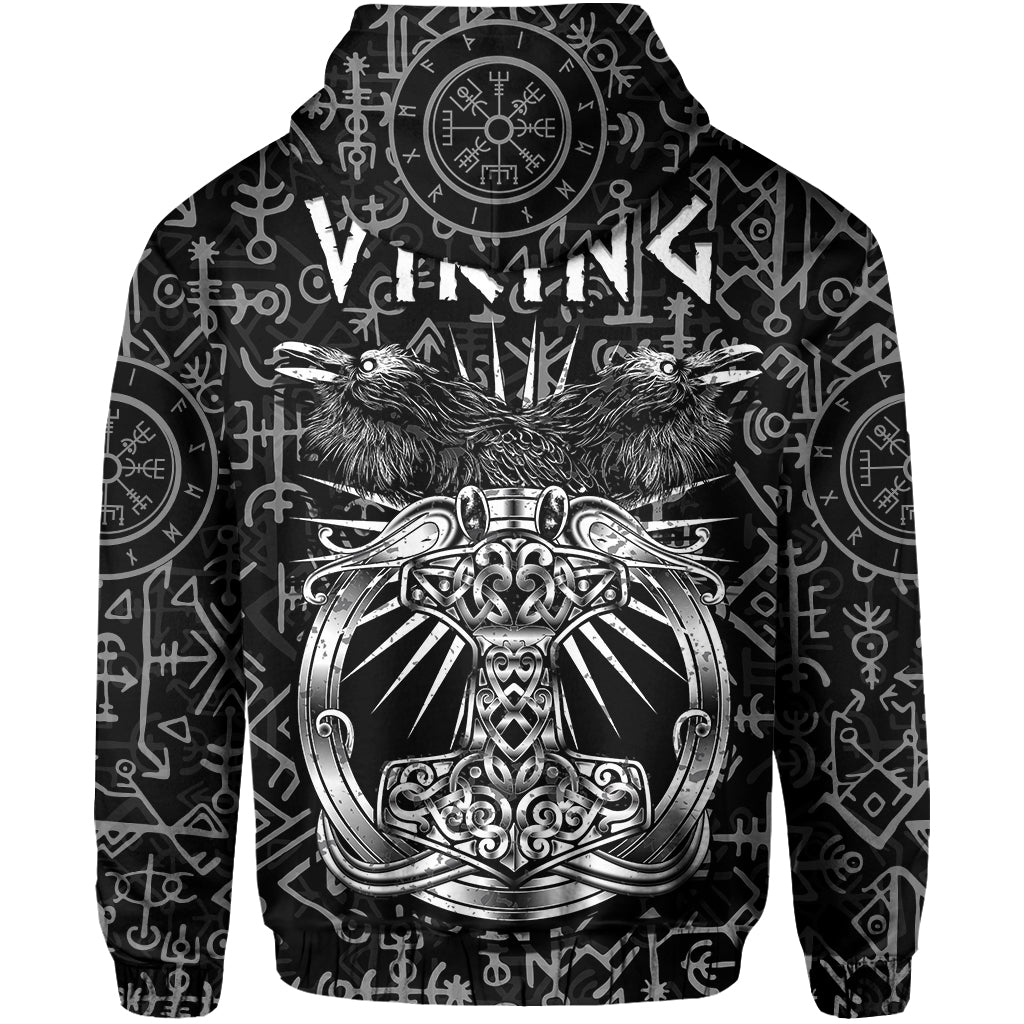 Viking Dad Hoodie Happy Fathers Day Style Runes and Mjolnir LT13 - Wonder Print Shop