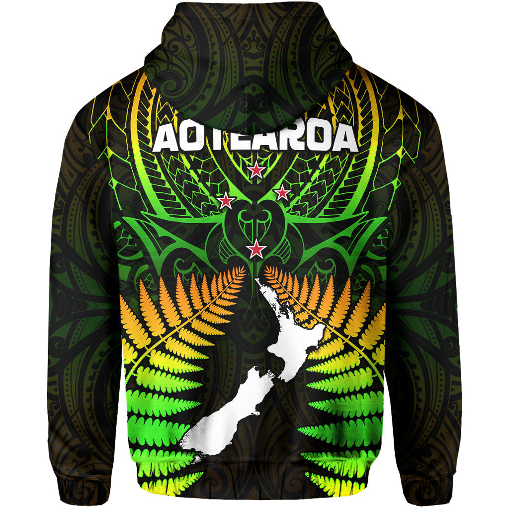 Aotearoa Fern Hoodie New Zealand Hei Tiki Special Style LT13 - Wonder Print Shop