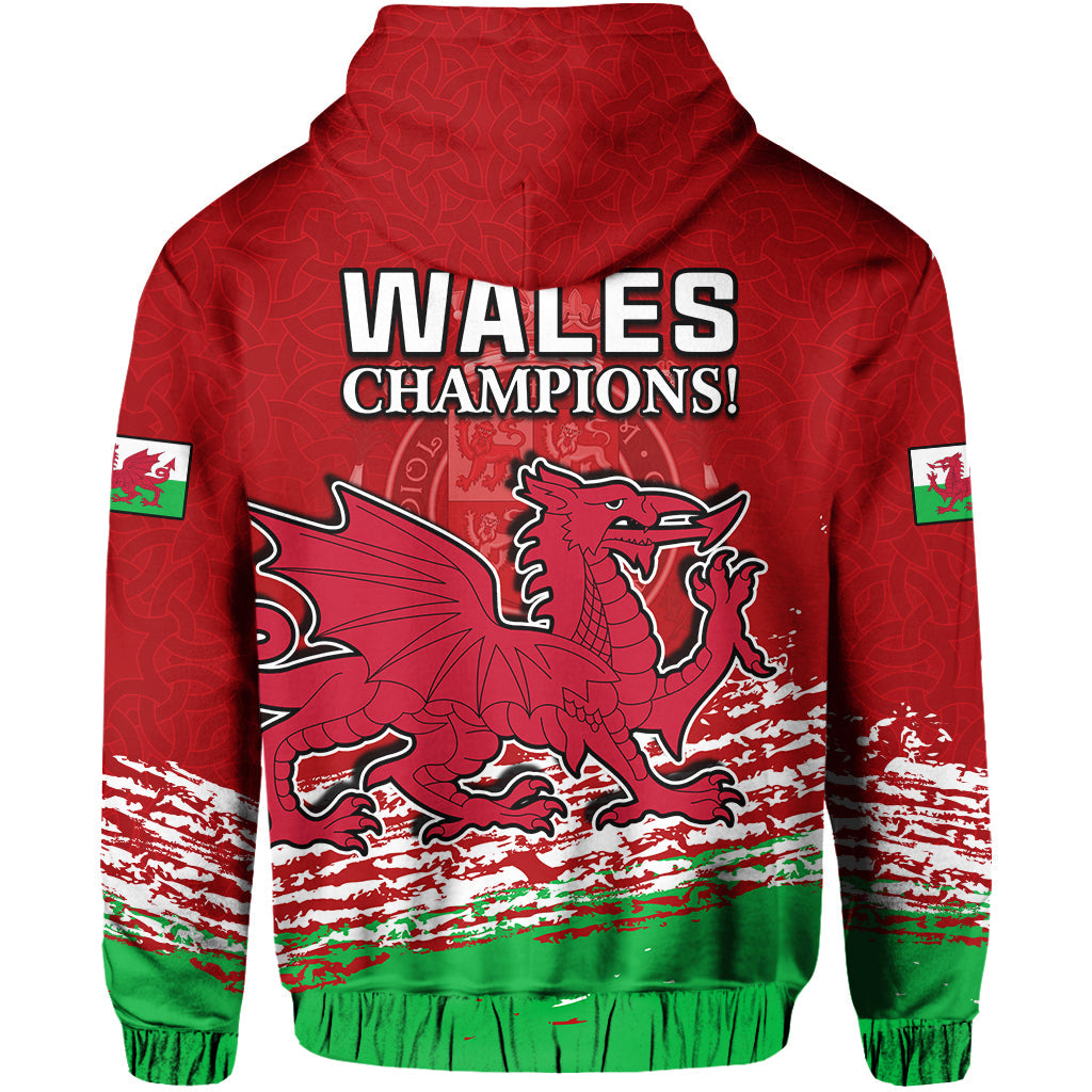 Wales Football Hoodie Come On CYMRU The Red Wall Champions World Cup LT13 - Wonder Print Shop