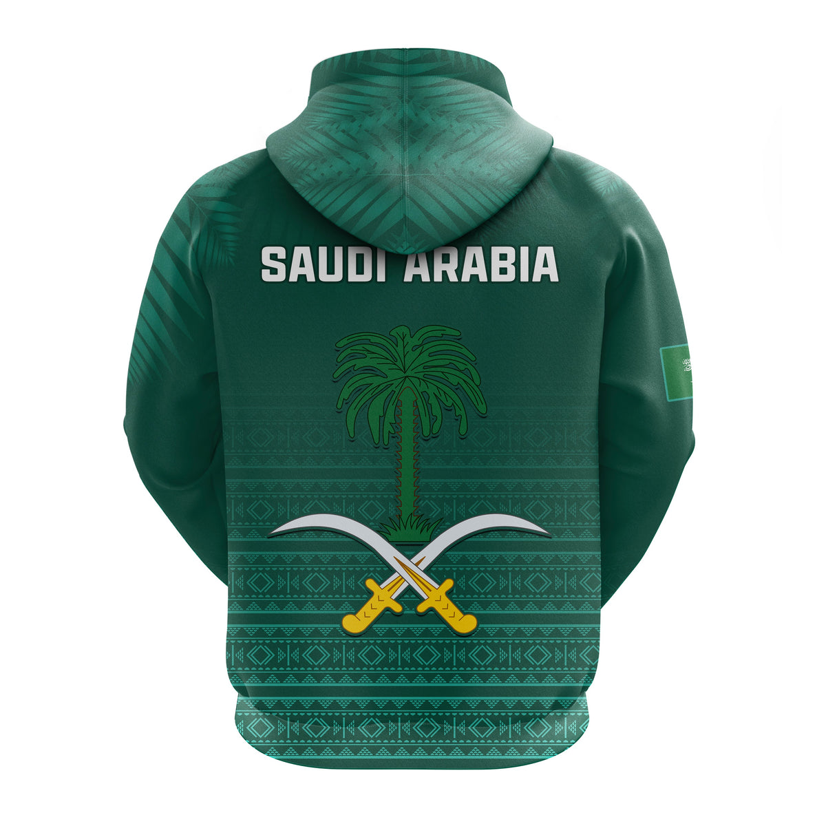 Saudi Arabia Football Hoodie KSA Proud Arabia Pattern Green Original LT13 - Wonder Print Shop