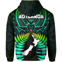 Aotearoa Fern Hoodie New Zealand Hei Tiki Green Style LT13 - Wonder Print Shop