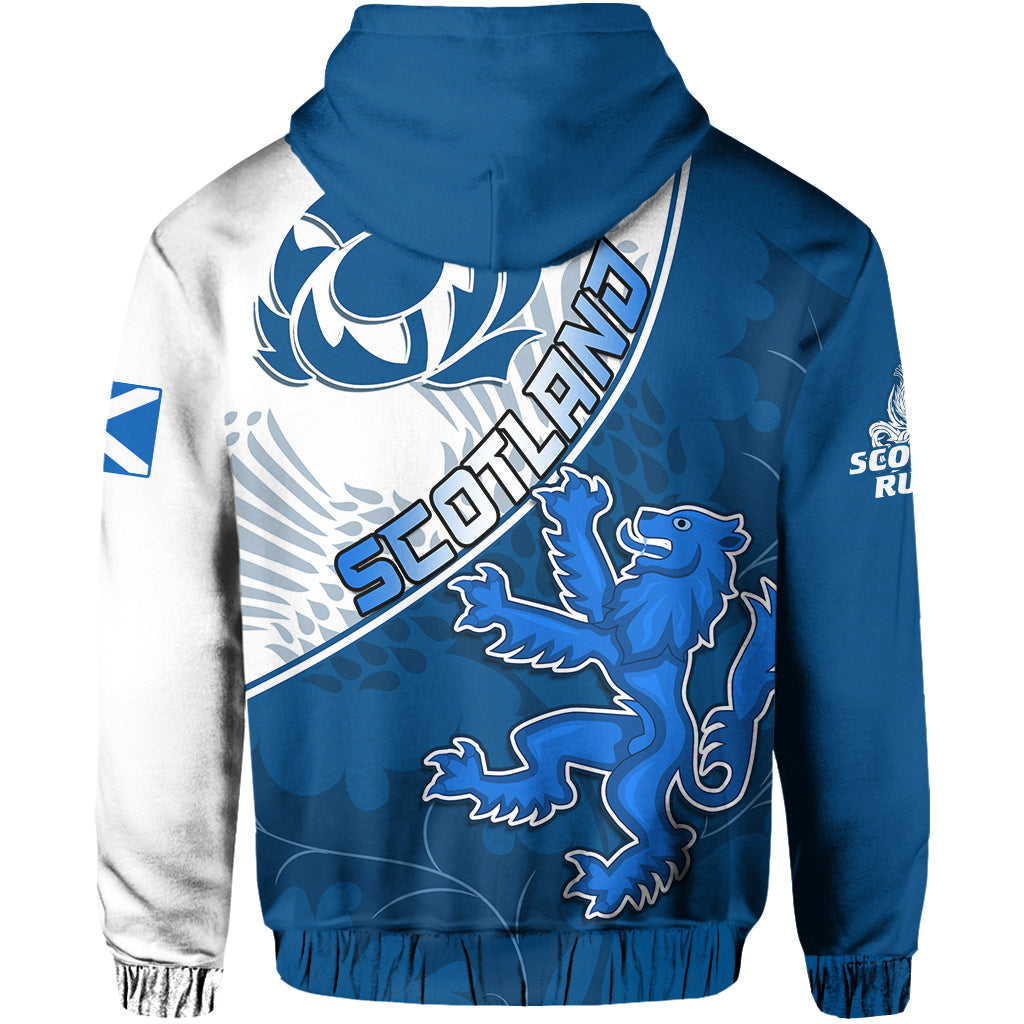Scotland Rugby Hoodie Scottish Coat Of Arms Mix Thistle Newest Version - Wonder Print Shop