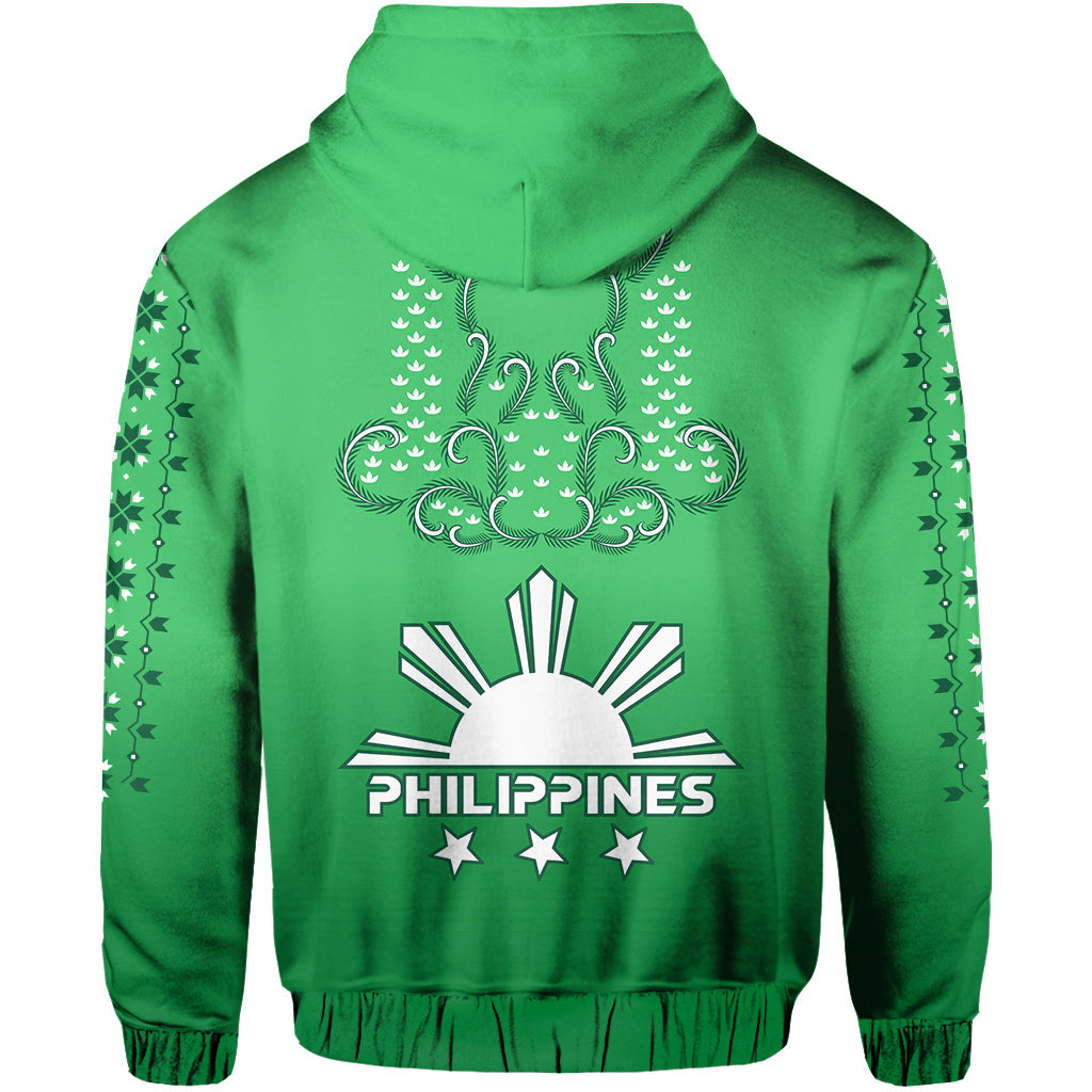 Philippines Hoodie Sun Filipino Green Barong LT13 - Wonder Print Shop