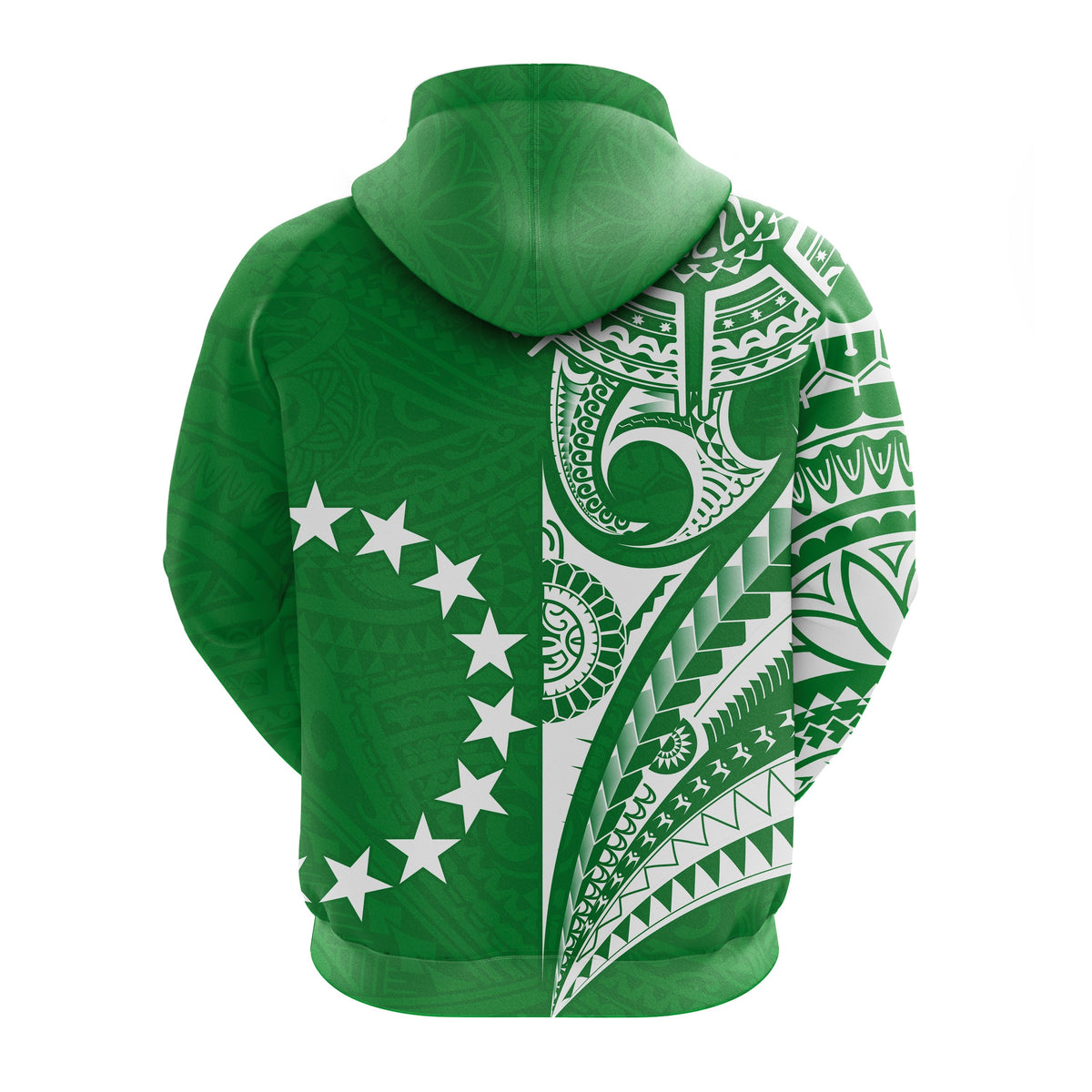 Cook Islands Tatau Hoodie Symbolize Passion Stars Version Green LT13 - Wonder Print Shop