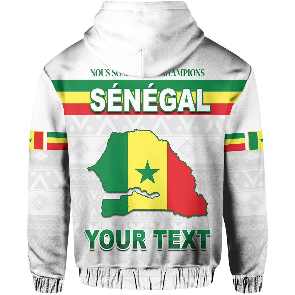 Custom Senegal Football 2022 Hoodie Champion Teranga Lions Mix African Pattern LT13 - Wonder Print Shop