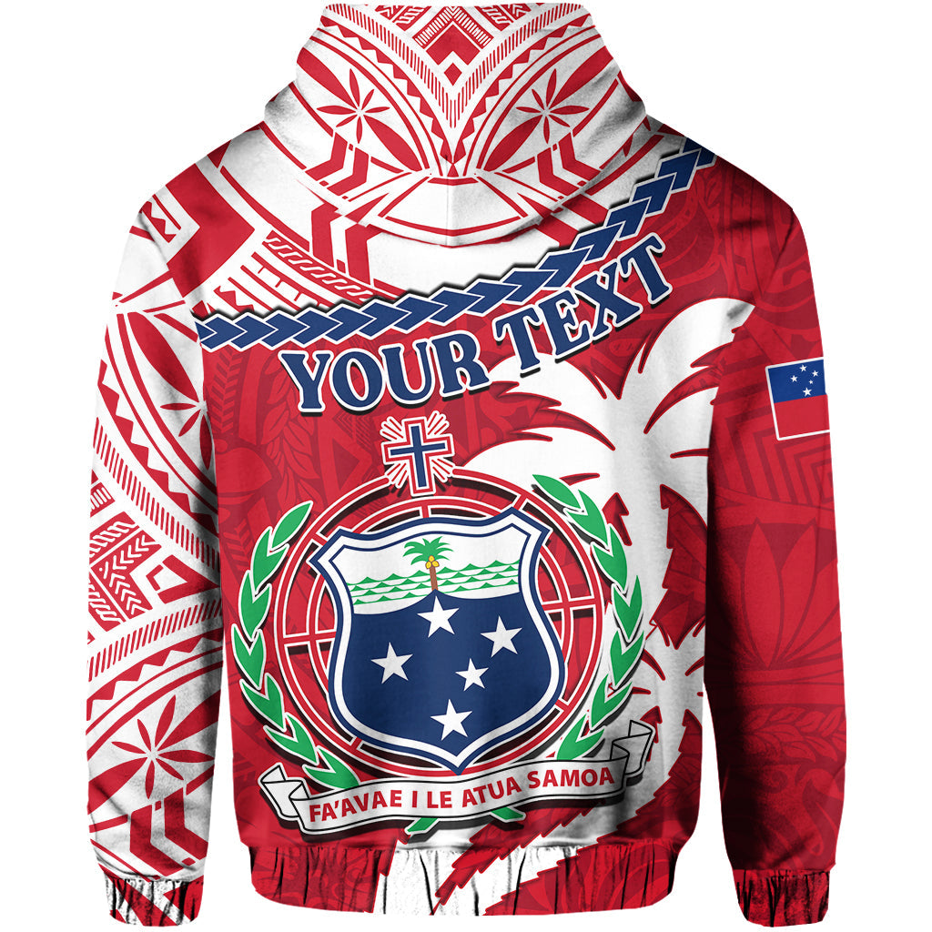 Custom Samoa Hoodie Samoan Coat Of Arms With Coconut Red Style - Wonder Print Shop