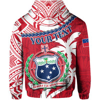 Custom Samoa Hoodie Samoan Coat Of Arms With Coconut Red Style - Wonder Print Shop