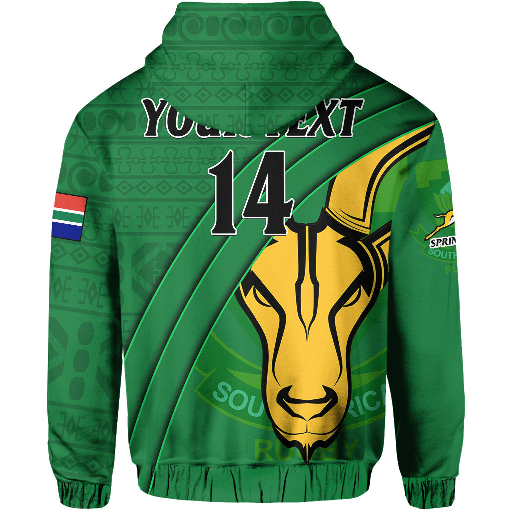 Custom South Africa Rugby Hoodie Bokke Springbok With African Pattern Stronger Together - Wonder Print Shop