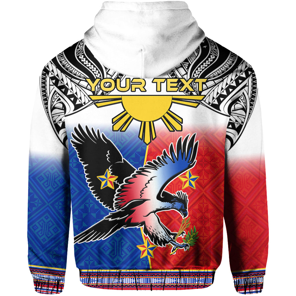 Custom Personalised Philippines Hoodie Polynesian Filipino Pattern With Eagle - Wonder Print Shop