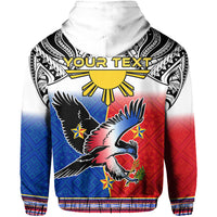 Custom Personalised Philippines Hoodie Polynesian Filipino Pattern With Eagle - Wonder Print Shop