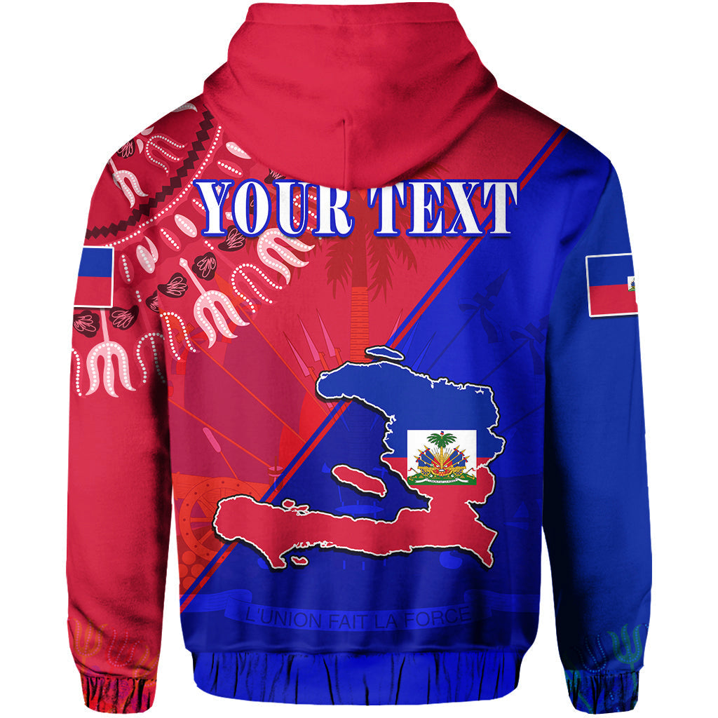 Custom Haiti Hoodie Haiti Flag Dashiki Simple Style - Wonder Print Shop