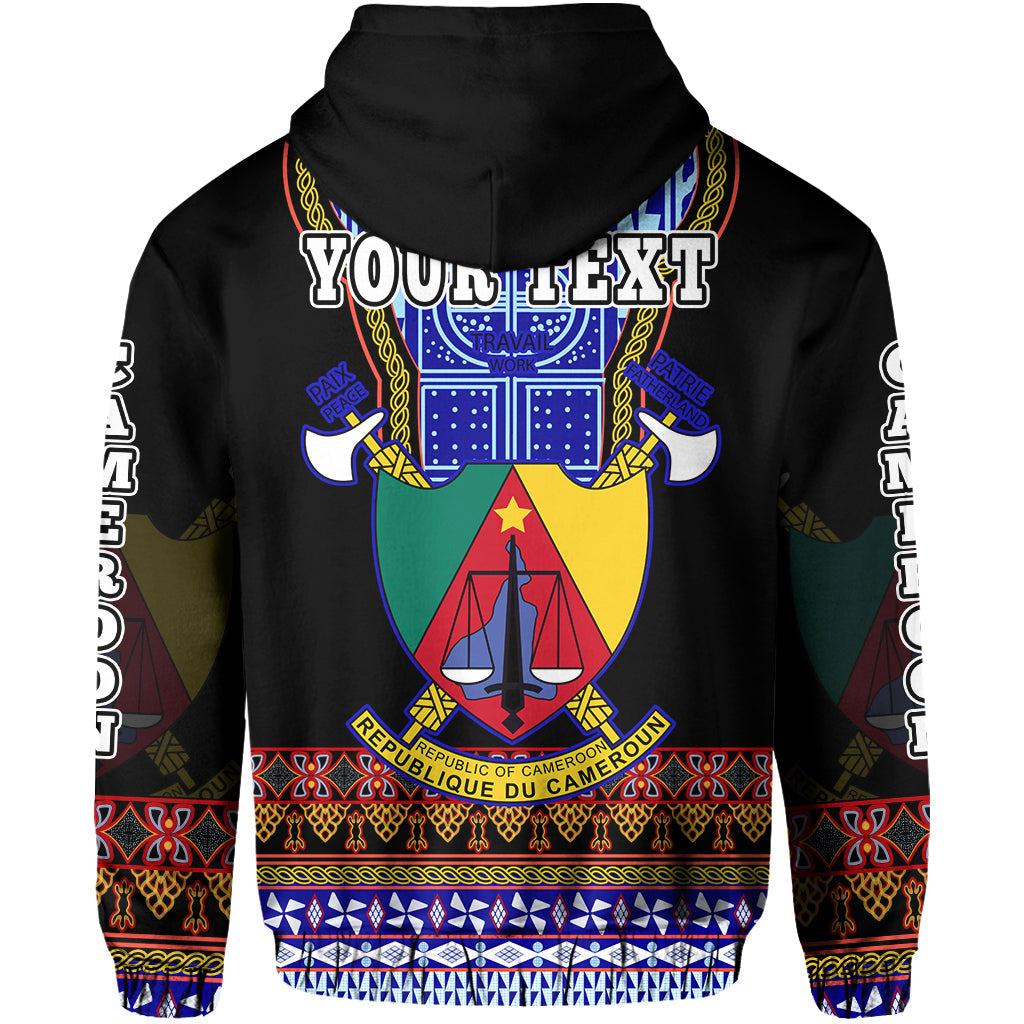 Custom Cameroon Hoodie Atoghu Pattern Black Style - Wonder Print Shop