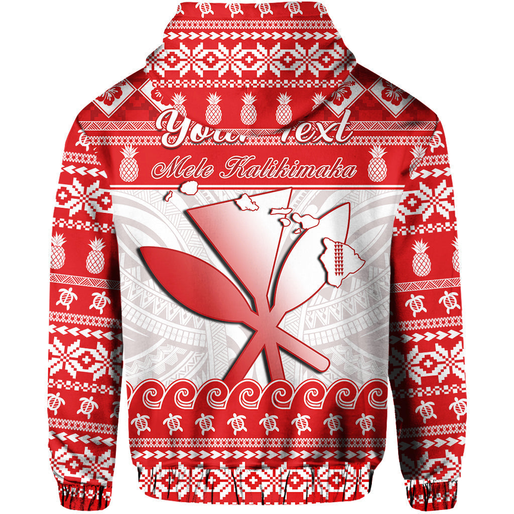 Custom Christmas Hawaii Hoodie Kanaka Polynesian Santa Claus Mele Kalikimaka - Wonder Print Shop