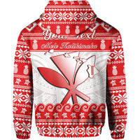 Custom Christmas Hawaii Hoodie Kanaka Polynesian Santa Claus Mele Kalikimaka - Wonder Print Shop