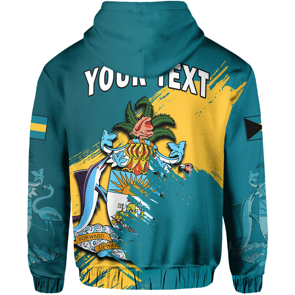 Custom Bahamas Hoodie Blue Marlin With Bahamian Coat Of Arms - Wonder Print Shop
