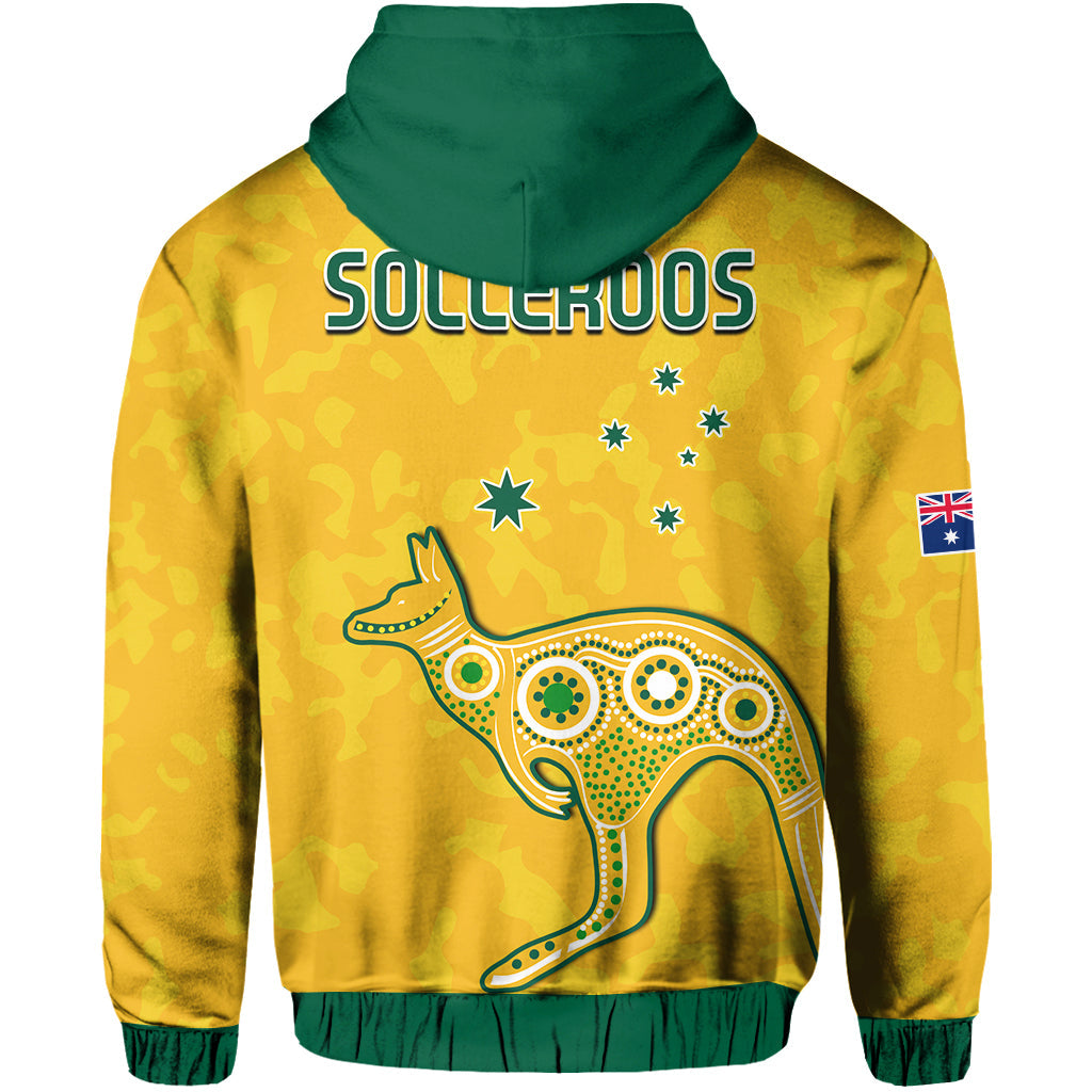 Australia Soccer Hoodie World Cup Football 2022 Socceroos with Kangaroos LT13 - Wonder Print Shop