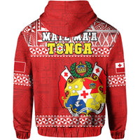 Tonga Rugby Hoodie Mate Maa Tonga Pacific Ngatu White - Wonder Print Shop