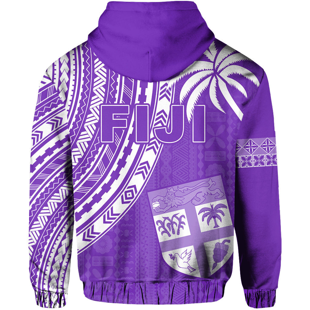 Fiji Rugby Sevens Hoodie Fijian 7s Tapa Polynesian Purple LT13 - Wonder Print Shop